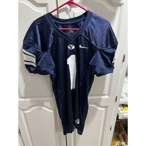 Men's Nike Yale Bulldogs Blue Game Cut Football Jersey Large